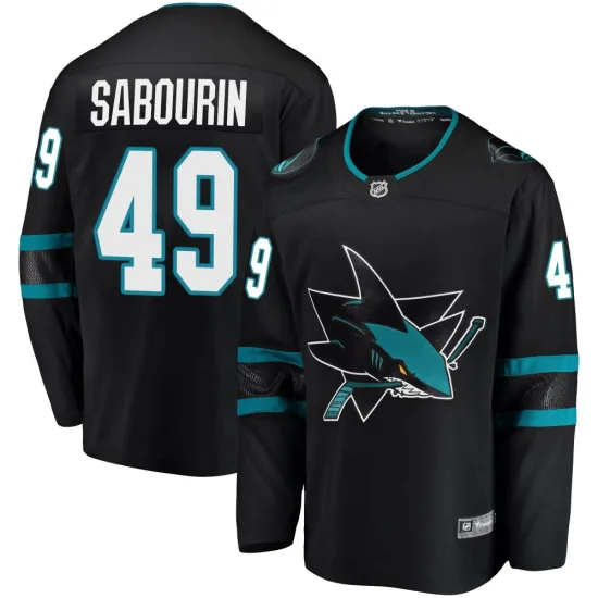 Fanatics Branded Scott Sabourin San Jose Sharks Breakaway Alternate Jersey - Black
