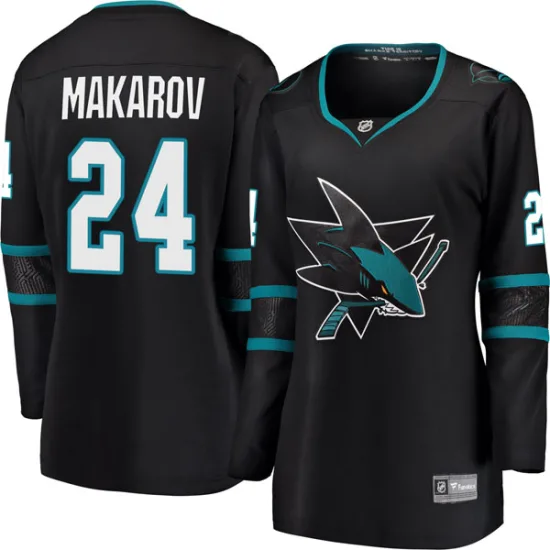 Fanatics Branded Sergei Makarov San Jose Sharks Women's Breakaway Alternate Jersey - Black