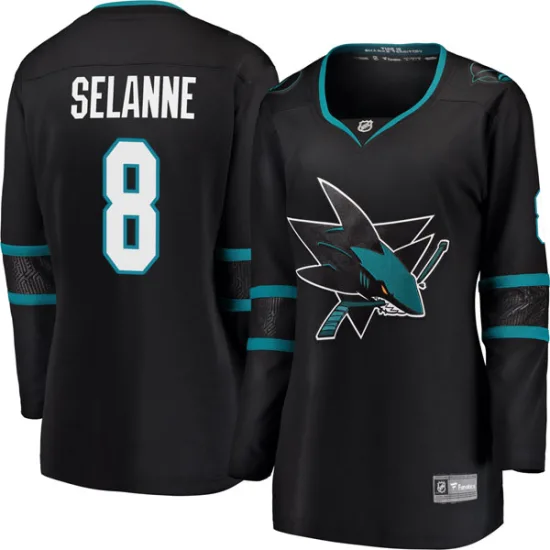 Fanatics Branded Teemu Selanne San Jose Sharks Women's Breakaway Alternate Jersey - Black