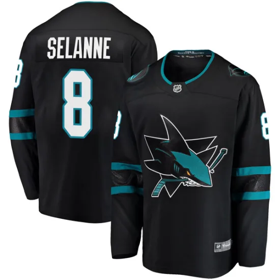 Fanatics Branded Teemu Selanne San Jose Sharks Youth Breakaway Alternate Jersey - Black