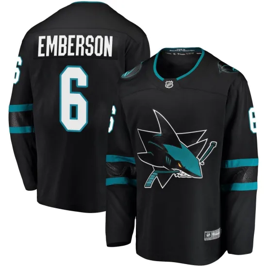 Fanatics Branded Ty Emberson San Jose Sharks Youth Breakaway Alternate Jersey - Black