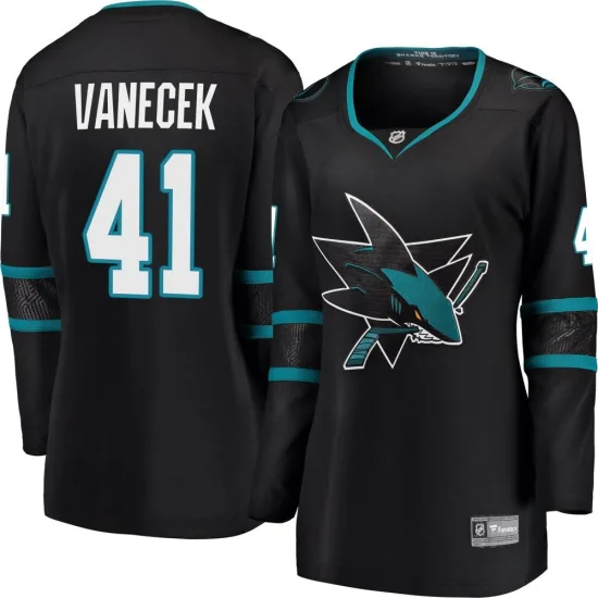 Fanatics Branded Vitek Vanecek San Jose Sharks Women's Breakaway Alternate Jersey - Black