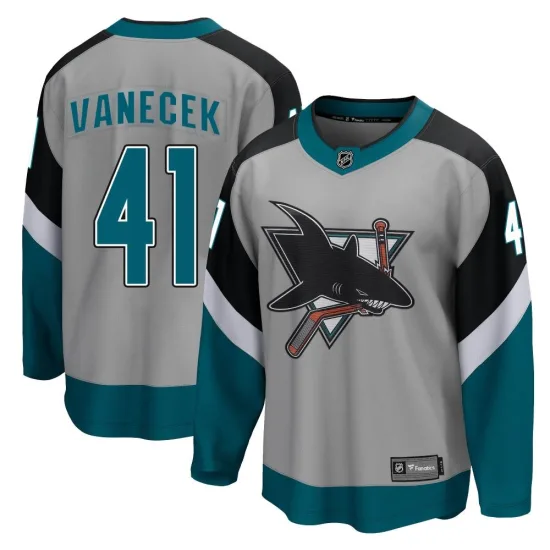 Fanatics Branded Vitek Vanecek San Jose Sharks Youth Breakaway 2020/21 Special Edition Jersey - Gray