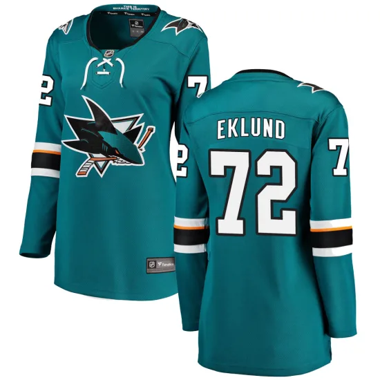 Fanatics Branded William Eklund San Jose Sharks Women's Breakaway Home Jersey - Teal