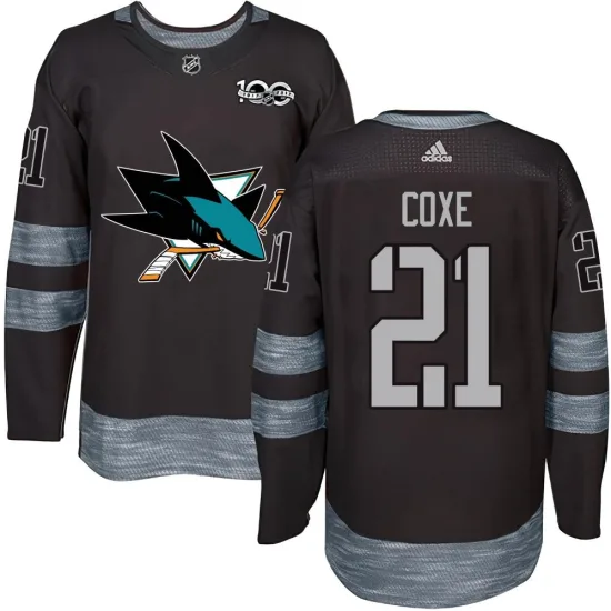 Craig Coxe San Jose Sharks Youth Authentic 1917-2017 100th Anniversary Jersey - Black