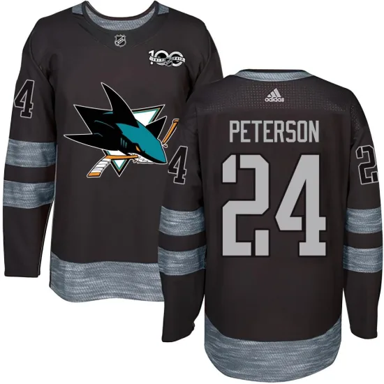 Jacob Peterson San Jose Sharks Youth Authentic 1917-2017 100th Anniversary Jersey - Black