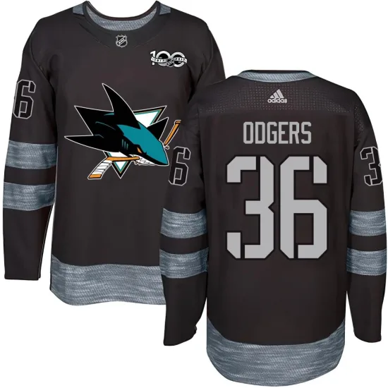 Jeff Odgers San Jose Sharks Youth Authentic 1917-2017 100th Anniversary Jersey - Black