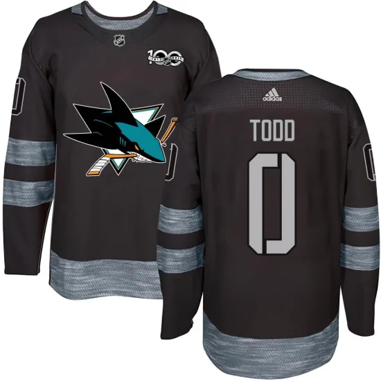 Nathan Todd San Jose Sharks Youth Authentic 1917-2017 100th Anniversary Jersey - Black